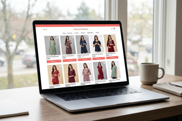 Emma Fashions maternity wear e-commerce website development case study
