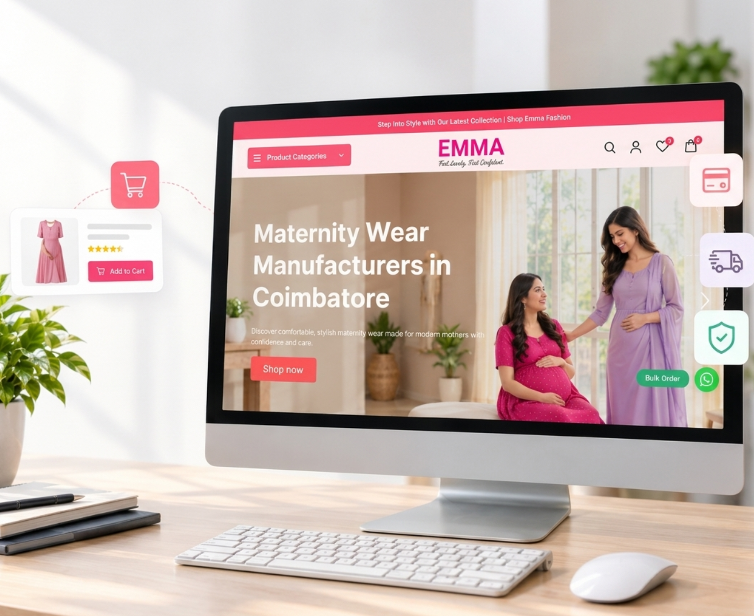 Emma Fashions maternity wear ecommerce website project overview
