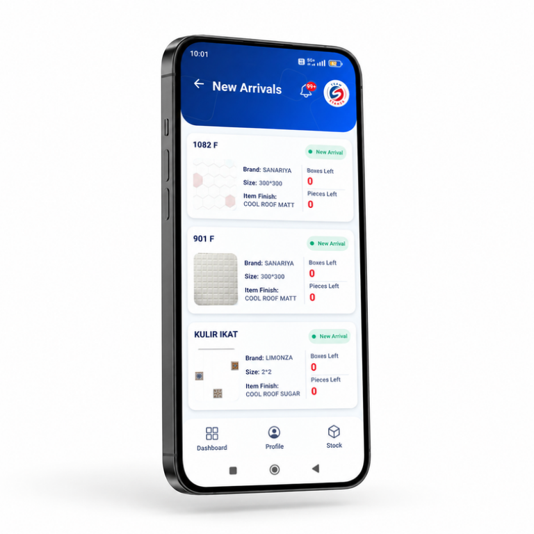 Stanza Tiles inventory and stock management app project highlights