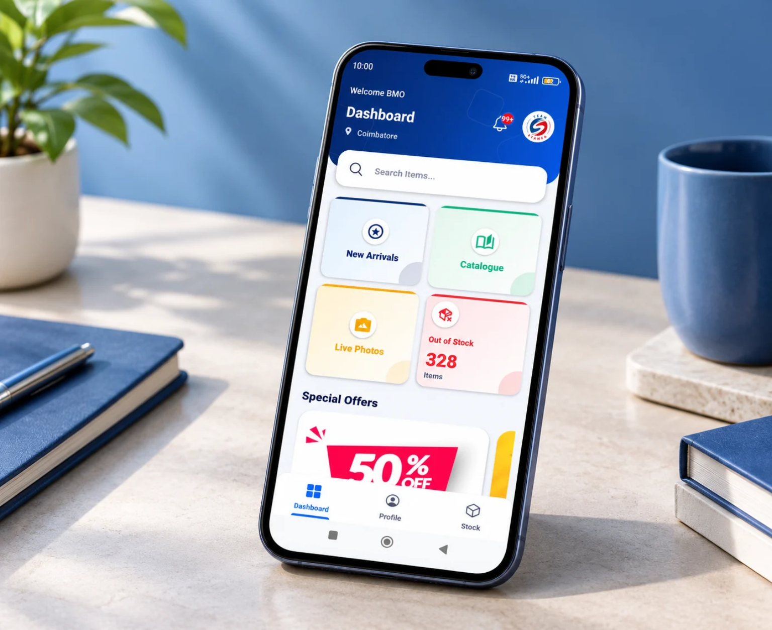 Stanza Tiles inventory and stock management app overview